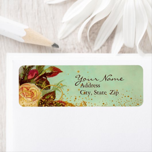 Victoriaans Roos Elegant Labels (Insitu)