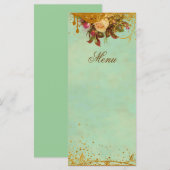 Victoriaans Roos Elegant-menukaart Menu (Voorkant / Achterkant)