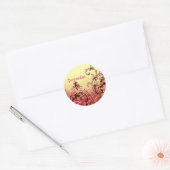 Victoriaans roos Elegante Bloemen  Rood en Goud Ronde Sticker (Envelop)