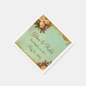 Victoriaans Roos Elegante gepersonaliseerde servet (Hoek)