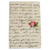 Victoriaans Roos en brief Medium Cadeauzakje (Achterkant)