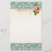 Victoriaans Roos en Damask Briefpapier (Voorkant)