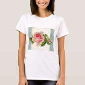 Victoriaans Roos en Damask T-shirt (Voorkant)