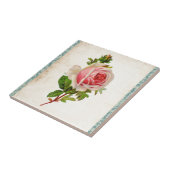 Victoriaans Roos en Damask Tegeltje (Zijkant)