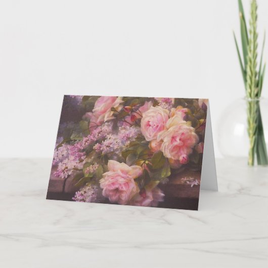Victoriaans Roos en Lilacs Card Kaart (Voorkant)
