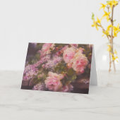 Victoriaans Roos en Lilacs Card Kaart (Gele Bloem)