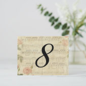 Victoriaans Roos- en muzieknummerkaart Briefkaart (Staand voorkant)