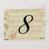 Victoriaans Roos- en muzieknummerkaart Briefkaart (Achterkant)