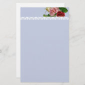 Victoriaans Roos en patroon Briefpapier (Voorkant / Achterkant)