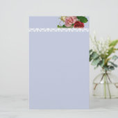 Victoriaans Roos en patroon Briefpapier (Staand voorkant)