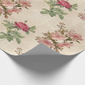 Victoriaans Roos en tekst Ephemera Cadeaupapier (Hoek)