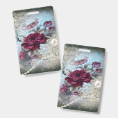 Victoriaans Roos Ephemera Badge (Voor- en achterkant)