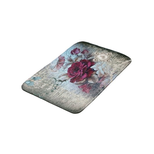 Victoriaans Roos Ephemera Badmat (Gekanteld)