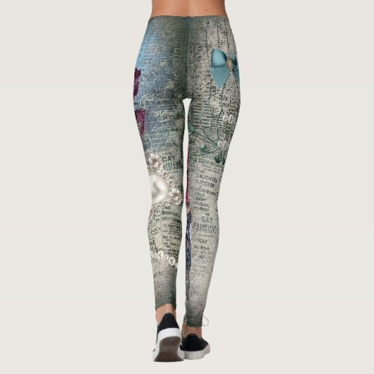 Victoriaans Roos Ephemera  Chic Leggings (Achterkant)