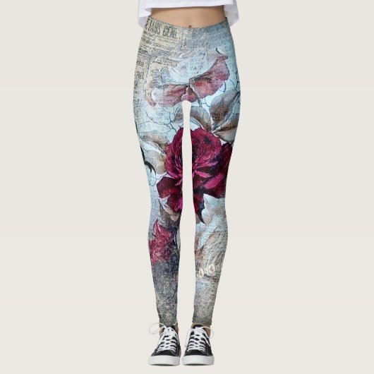 Victoriaans Roos Ephemera  Chic Leggings (Voorkant)
