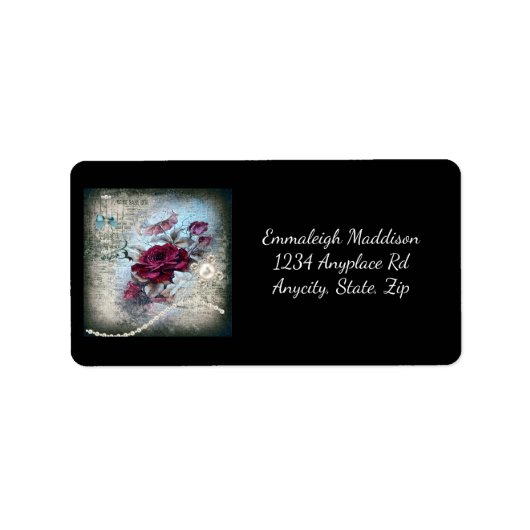 Victoriaans Roos Ephemera Etiket (Voorkant)