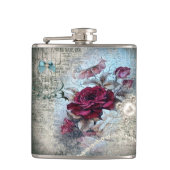 Victoriaans Roos Ephemera Heupfles (Voorkant)