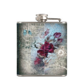 Victoriaans Roos Ephemera Heupfles (Achterkant)