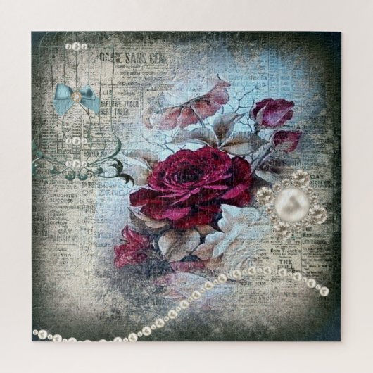 Victoriaans Roos Ephemera Legpuzzel (Verticaal)