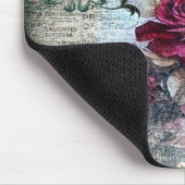 Victoriaans Roos Ephemera Monogram Muismat (Hoek)