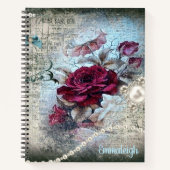 Victoriaans Roos Ephemera Notitieboek (Voorkant)