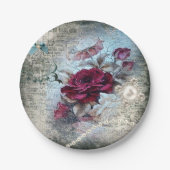 Victoriaans Roos Ephemera Papieren Bordje (Voorkant)
