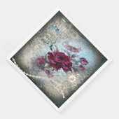 Victoriaans Roos Ephemera Servet (Hoek)