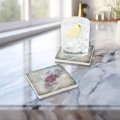 Victoriaans Roos Ephemera Stenen Onderzetter