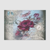 Victoriaans Roos Ephemera Tissuepapier (Voorkant)