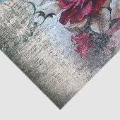 Victoriaans Roos Ephemera Tissuepapier (Detail)