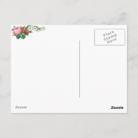 Victoriaans Roos Floral Friendship Kaart (Achterkant)