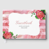 Victoriaans Roos Floral Wedding Gastenboek (Voorkant)