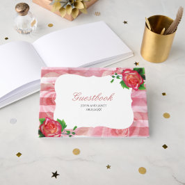 Victoriaans Roos Floral Wedding Gastenboek