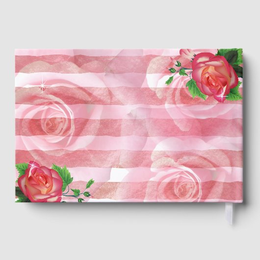 Victoriaans Roos Floral Wedding Gastenboek (Achterkant)