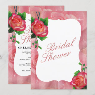 Victoriaans Roos Floral Wedding Kaart