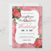 Victoriaans Roos Floral Wedding Kaart (Achterkant)