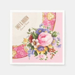 Victoriaans Roos Garden Party Napkins Servetten
