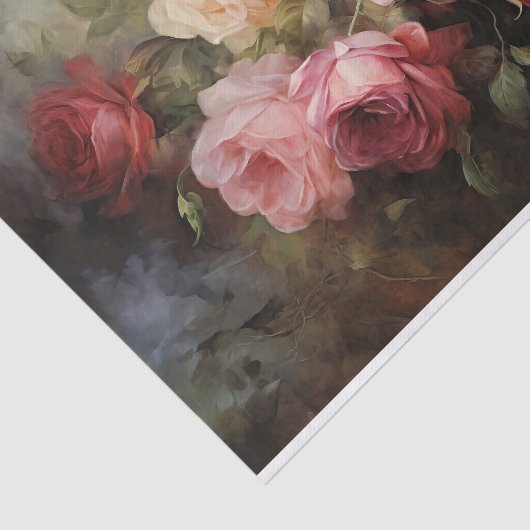 Victoriaans Roos Garden Tissuepapier (Detail)