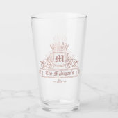 Victoriaans Roos Gold Crown Monogram Pint Bar Glas (Voorkant)