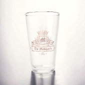 Victoriaans Roos Gold Crown Monogram Pint Bar Glas