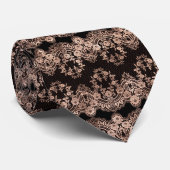 Victoriaans roos goud zwart patroon Bindende strop Stropdas (Opgerold)