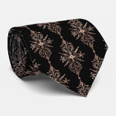 Victoriaans roos goud zwart patroon Bindende strop Stropdas (Opgerold)