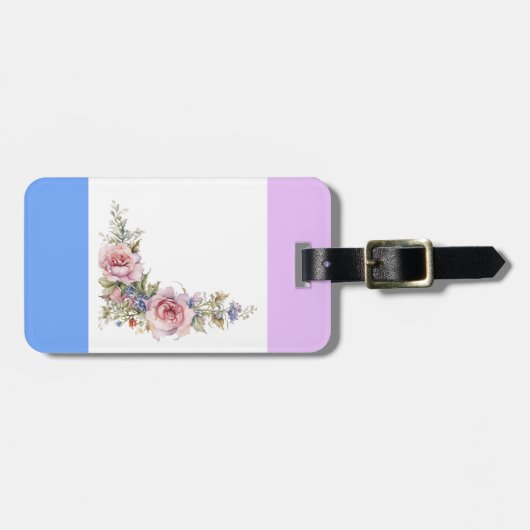 Victoriaans Roos Hoek Grens Bagagelabel (Voorkant horizontaal)