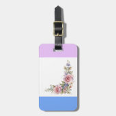 Victoriaans Roos Hoek Grens Bagagelabel (Voorkant verticaal)