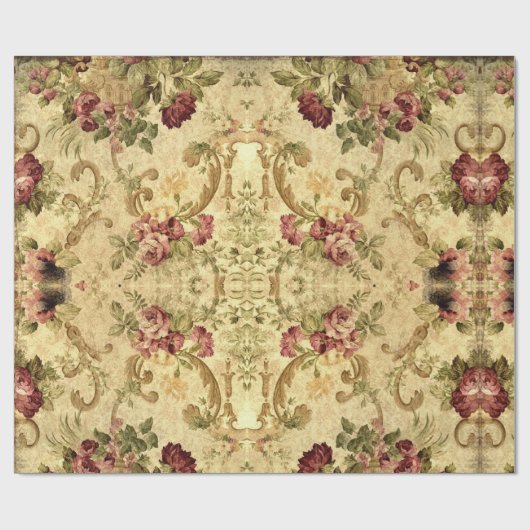  Victoriaans Roos, houtstijl Cadeaupapier (Vlak)