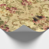 Victoriaans Roos, houtstijl Cadeaupapier (Hoek)