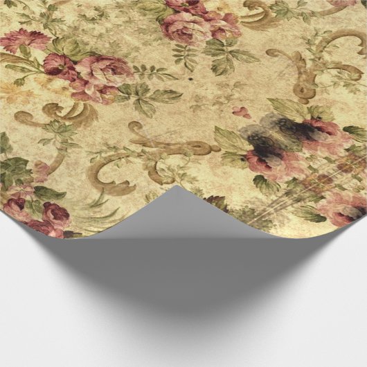  Victoriaans Roos, houtstijl Cadeaupapier (Hoek)