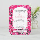 Victoriaans Roos in Fuchsia Kaart (Staand voorkant)