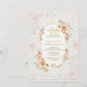 Victoriaans Roos Jubileum Uitnodiging (Voorkant / Achterkant)