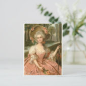 Victoriaans Roos Lady Briefkaart (Staand voorkant)